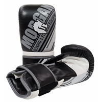 MORGAN AVENTUS LEATHER CURVED BAG MITTS [Small Black/White]