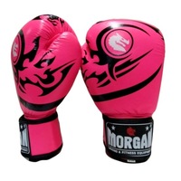 MORGAN ELITE BOXING & MUAY THAI LEATHER GLOVES (8 -12 & 16oz) [12oz White]