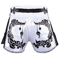 MORGAN WHITE DRAGON MUAY THAI SHORTS [Medium]